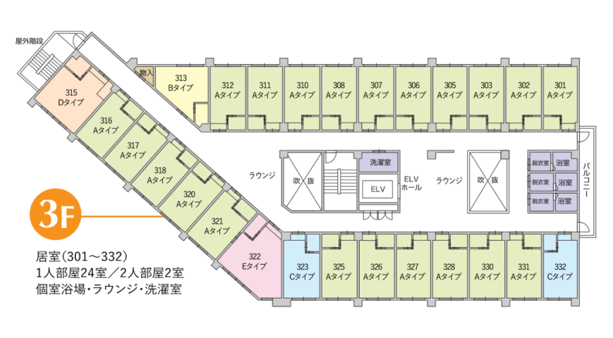 はるか〜悠〜 居室概要<3F>